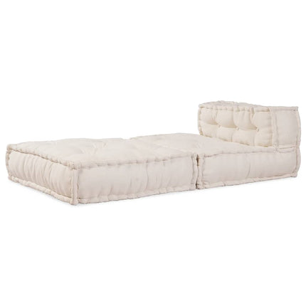 Modulär soffa krämfärgat tyg 70x70x54