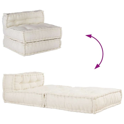 Modulär soffa krämfärgat tyg 70x70x54