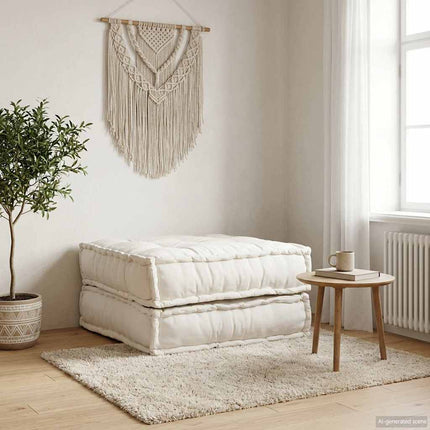 Modulär soffa krämfärgat tyg 70x70x36