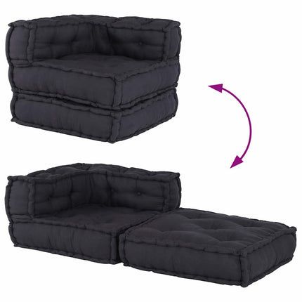 Modulär soffa antracit 70x70x54 tyg