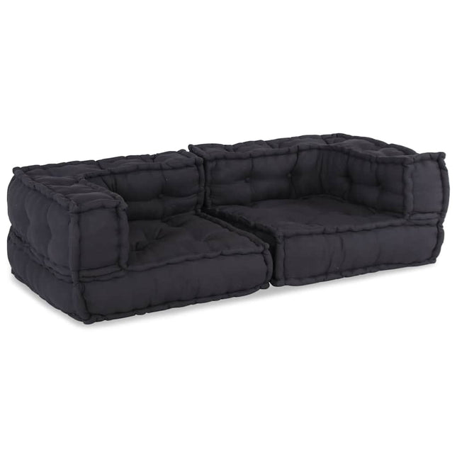 2-sits modulsoffaantracit 140x70x36 tyg