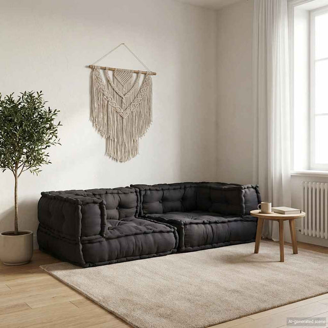 2-sits modulsoffaantracit 140x70x36 tyg