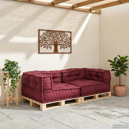 2-sits modulsoffarödbrun 140x70x36 tyg