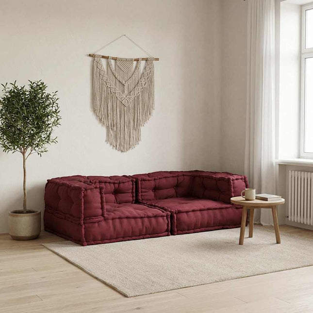 2-sits modulsoffarödbrun 140x70x36 tyg