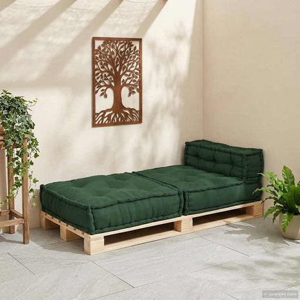 Modulär soffa grön 70x70x54 tyg