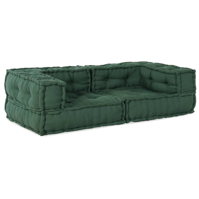 2-sits modulsoffa grön 140x70x36 tyg