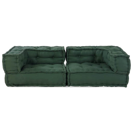 2-sits modulsoffa grön 140x70x36 tyg