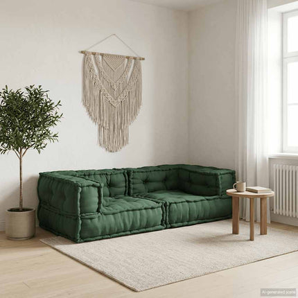 2-sits modulsoffa grön 140x70x36 tyg