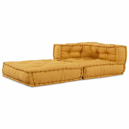 Modulär soffa gul 70x70x54 tyg