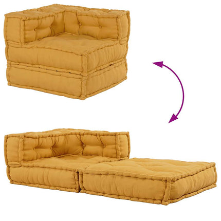 Modulär soffa gul 70x70x54 tyg