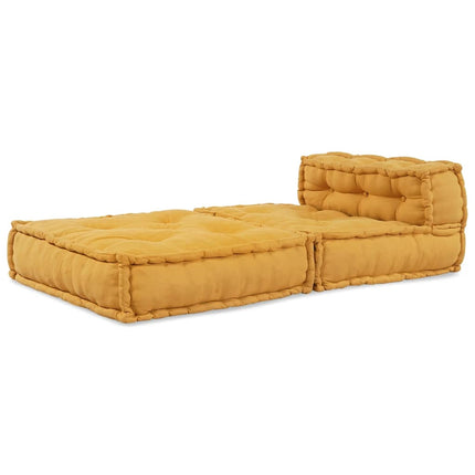 Modulär soffa gul 70x70x54 tyg