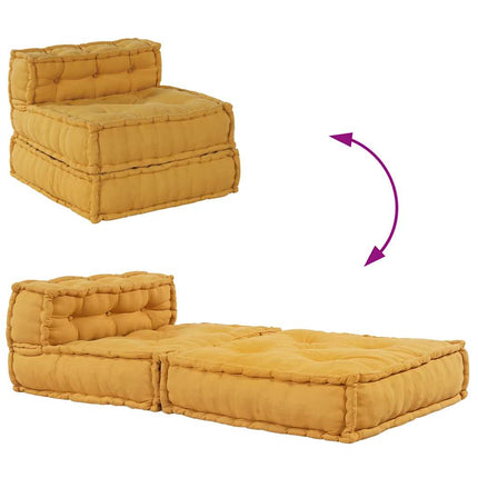 Modulär soffa gul 70x70x54 tyg
