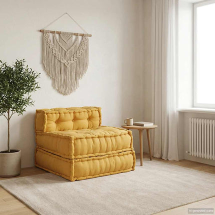 Modulär soffa gul 70x70x54 tyg