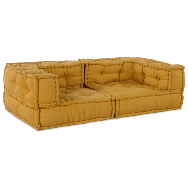 2-sits modulsoffa gul 140x70x36 tyg