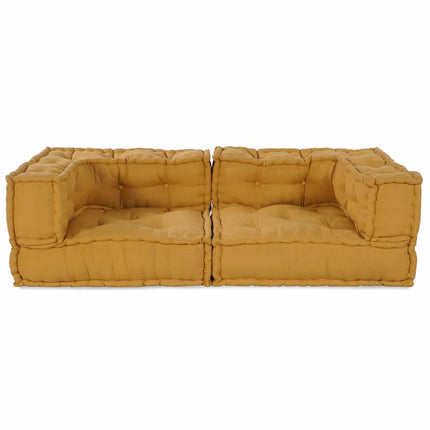 2-sits modulsoffa gul 140x70x36 tyg