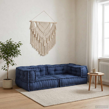 Modulsofa enhet 3 pcs Indigo 140 x 70 x 36 cm Tyg