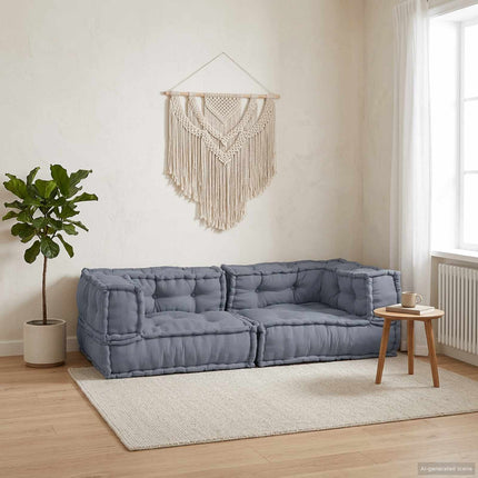 Modulsofa enhet 3 pcs Grå 140 x 70 x 36 cm Tyg