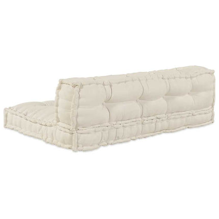 Pallettsoffa Kudde 2 pcs Gräddvit 120 x 80 x 38 cm Tyg