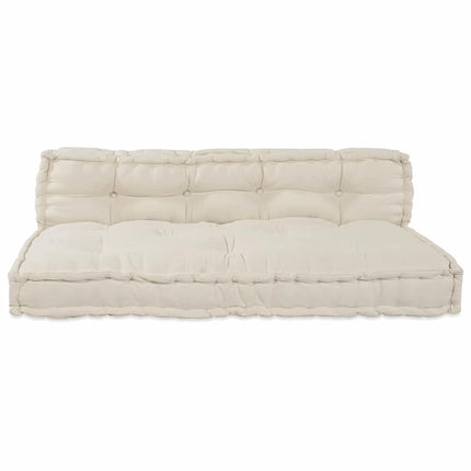 Pallettsoffa Kudde 2 pcs Gräddvit 120 x 80 x 38 cm Tyg