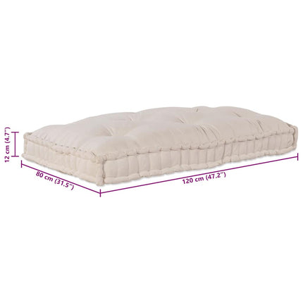 Pallettsoffa Kudde Gräddvit 120 x 80 x 12 cm Tyg