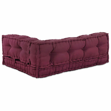 Pallettsoffa Kudde 3 pcs Bordeaux 120 x 80 x 38 cm Tyg
