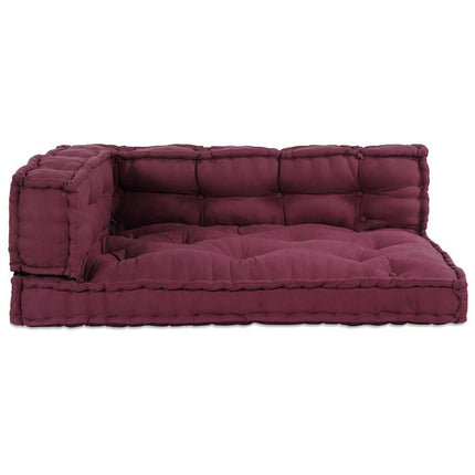 Pallettsoffa Kudde 3 pcs Bordeaux 120 x 80 x 38 cm Tyg