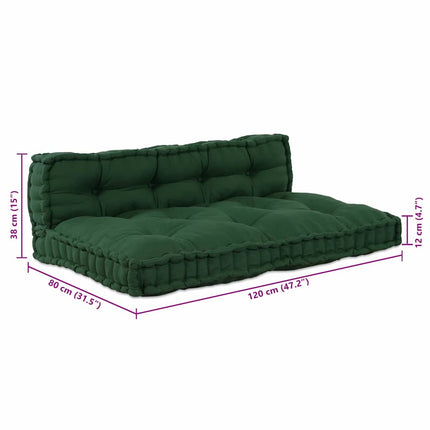 Pallettsoffa Kudde 2 pcs Grön 120 x 80 x 38 cm Tyg