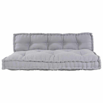 Pallettsoffa Kudde 2 pcs Grå 120 x 80 x 38 cm Tyg