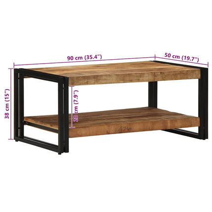 Soffbord 90x50x38 cm massivt grovt trä mango