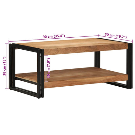 Soffbord 90x50x38 cm massivt trä akacia