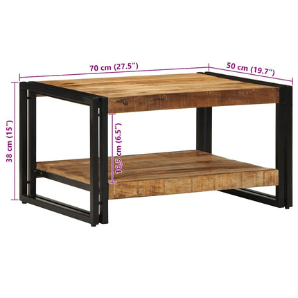 Soffbord 70x50x38 cm massivt grovt trä mango