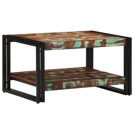Soffbord flerfärgat 70x50x38 cm massivt trä återvunnet