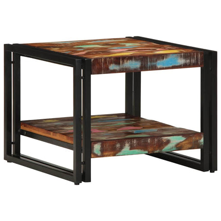 Soffbord flerfärgat 50x50x38 cm massivt trä återvunnet