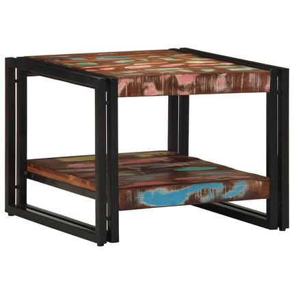 Soffbord flerfärgat 50x50x38 cm massivt trä återvunnet