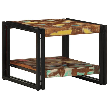 Soffbord flerfärgat 50x50x38 cm massivt trä återvunnet
