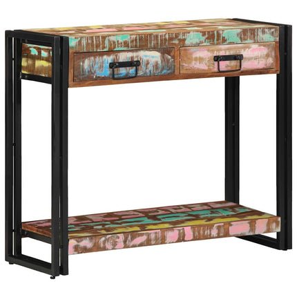 Konsolbord Flerfärgsdesign 90 x 33 x 75 cm Solid återvunnen trä