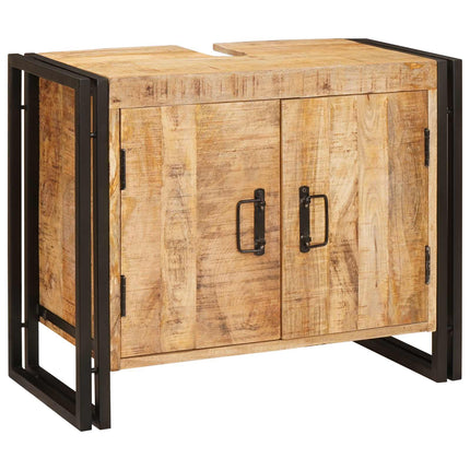 Diskbänksskåp med hylla Brun 71 x 33 x 58 cm Massivt mangoträ