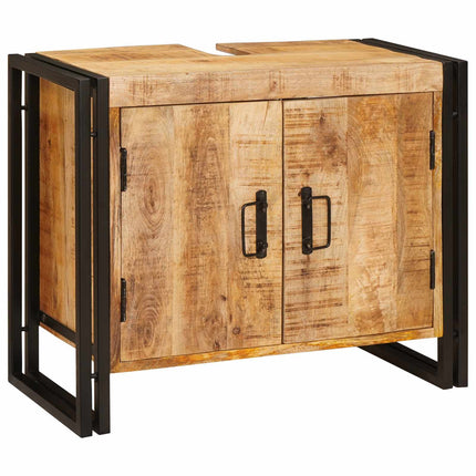 Diskbänksskåp med hylla Brun 71 x 33 x 58 cm Massivt mangoträ