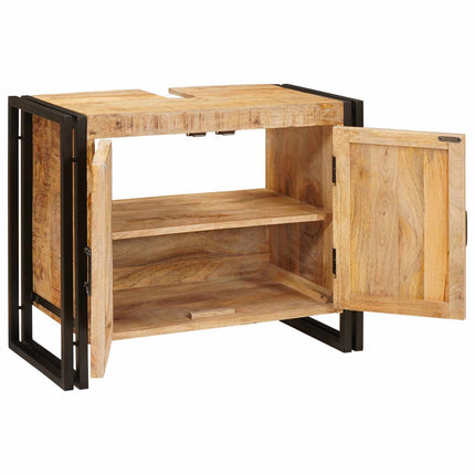 Diskbänksskåp med hylla Brun 71 x 33 x 58 cm Massivt mangoträ