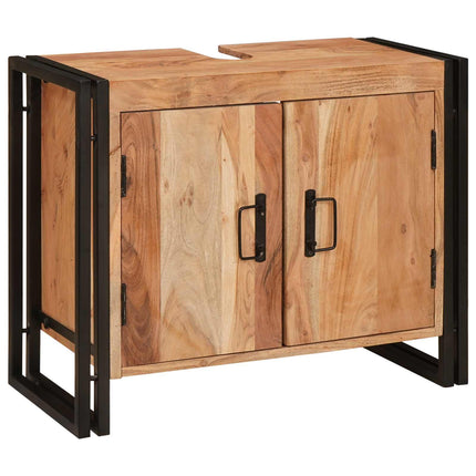 Diskbänksskåp med hylla Brun 71 x 33 x 58 cm Massivt Akaciaträ