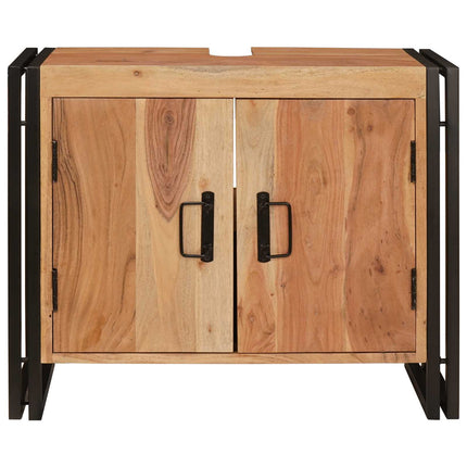 Diskbänksskåp med hylla Brun 71 x 33 x 58 cm Massivt Akaciaträ