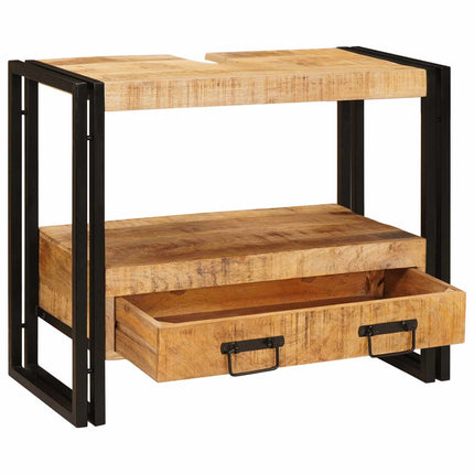 Sminkskåp med låda Brun 71 x 33 x 58 cm Massivt mangoträ