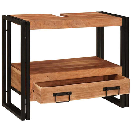 Sminkskåp med låda Brun 71 x 33 x 58 cm Massivt Akaciaträ