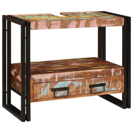 Sminkskåp Flerfärgsdesign 71 x 33 x 58 cm Solid återvunnen trä