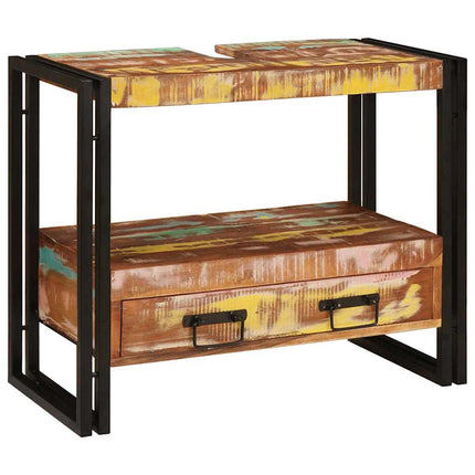 Sminkskåp Flerfärgsdesign 71 x 33 x 58 cm Solid återvunnen trä