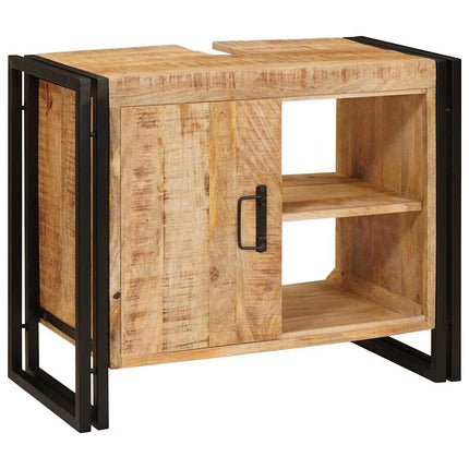 Diskbänksskåp med hylla Brun 71 x 33 x 58 cm Massivt mangoträ