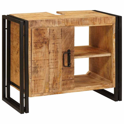 Diskbänksskåp med hylla Brun 71 x 33 x 58 cm Massivt mangoträ