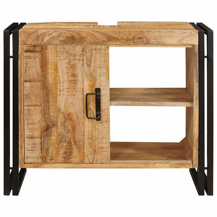 Diskbänksskåp med hylla Brun 71 x 33 x 58 cm Massivt mangoträ