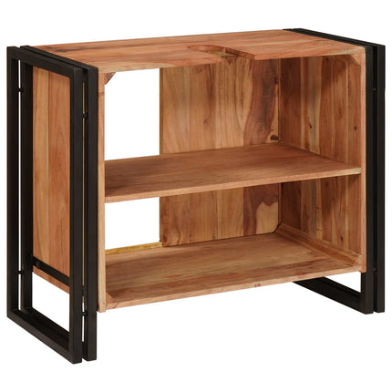Diskbänksskåp med hylla Brun 71 x 33 x 58 cm Massivt Akaciaträ