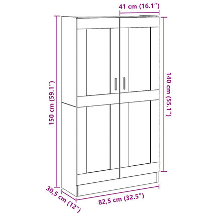 Högskiva hantverksmässig ek 82,5x30,5x150 cm konstruerat trä
